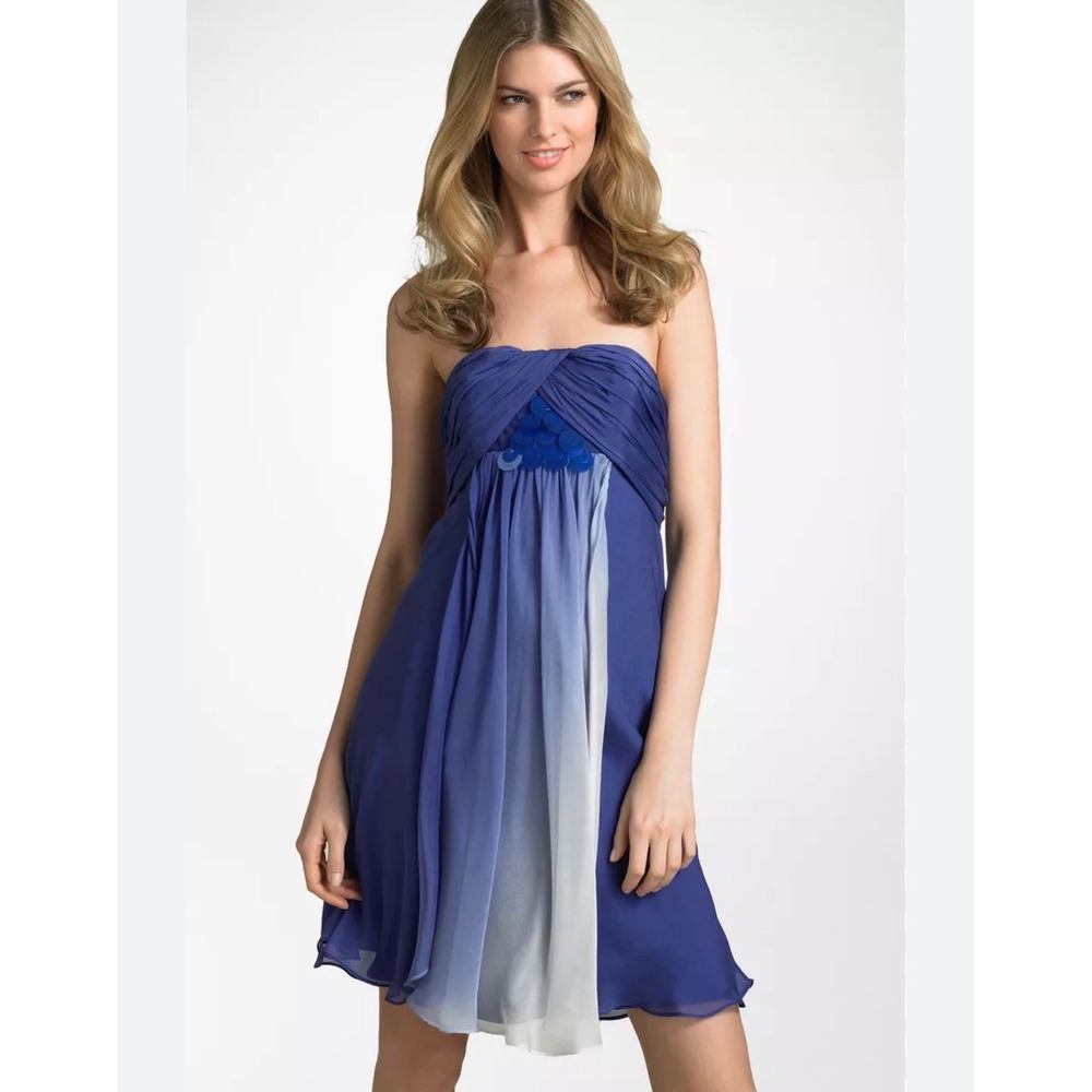 New w/tags ABS strapless chiffon blue dress 2‎